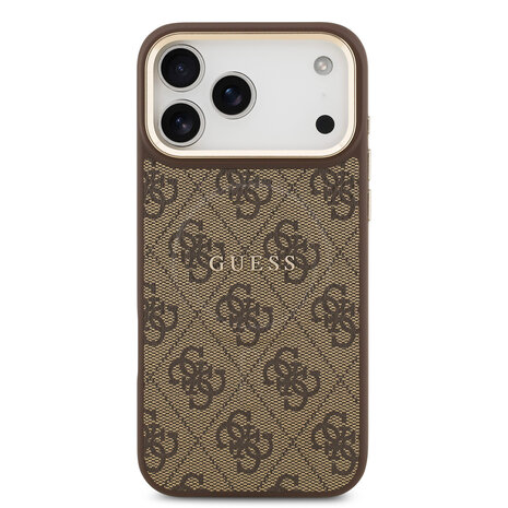 Guess Guess iPhone 17 Pro Max Backcover hoesje - Magsafe PU Leather - 4G Classic Logo - Bruin
