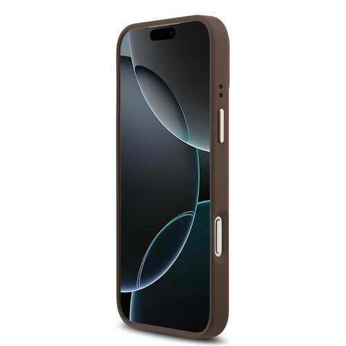 Guess Guess iPhone 17 Pro Max/iPhone 18 Pro Max Coque arrière MagSafe similicuir PU Logo 4G classique - Marron