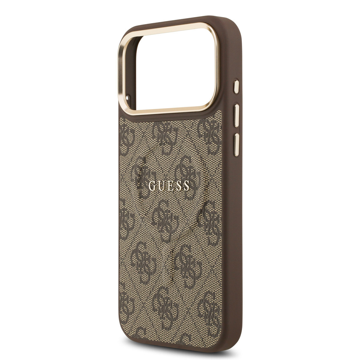 Guess Guess iPhone 17 Pro Max Backcover hoesje - Magsafe - 4G Classic Logo - Gold Edge - Bruin, foto 5 van 6