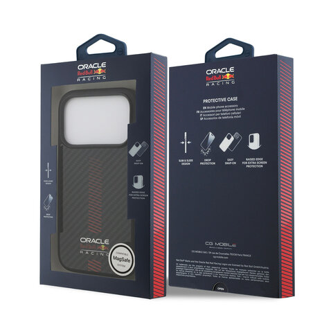 Red Bull Racing Red Bull Racing iPhone 17 Pro Back cover coque - Magsafe - Kevlar - Powerbar - Noir Red Bull Racing Red Bull Racing iPhone 17 Pro Back cover coque - Magsafe - Kevlar - Powerbar - Noir