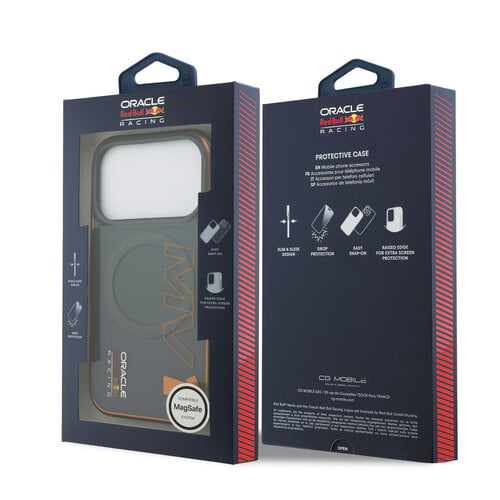 Red Bull Racing Red Bull Racing iPhone 17 Pro/iPhone 18 Pro Coque arrière MagSafe Double couche Motif MV1 vertical - Gris