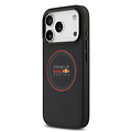 Red Bull Racing Red Bull Racing iPhone 17 Pro/iPhone 18 Pro Coque arrière MagSafe Similicuir PU à texture maillée Logo avec anneau rouge - Bleu marine