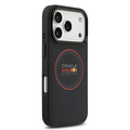 Red Bull Racing Red Bull Racing iPhone 17 Pro/iPhone 18 Pro Coque arrière MagSafe Similicuir PU à texture maillée Logo avec anneau rouge - Bleu marine