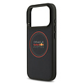 Red Bull Racing Red Bull Racing iPhone 17 Pro/iPhone 18 Pro Coque arrière MagSafe Similicuir PU à texture maillée Logo avec anneau rouge - Bleu marine