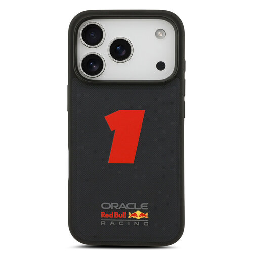 Red Bull Racing Red Bull Racing iPhone 17 Pro/iPhone 18 Pro Coque arrière MagSafe Texture maillée Chiffre 1 en caoutchouc 3D - Bleu marine