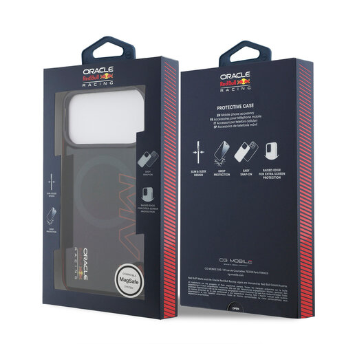 Red Bull Racing Red Bull Racing iPhone 17 Pro Max/iPhone 18 Pro Max Coque arrière MagSafe Double couche Motif MV1 vertical - Bleu marine