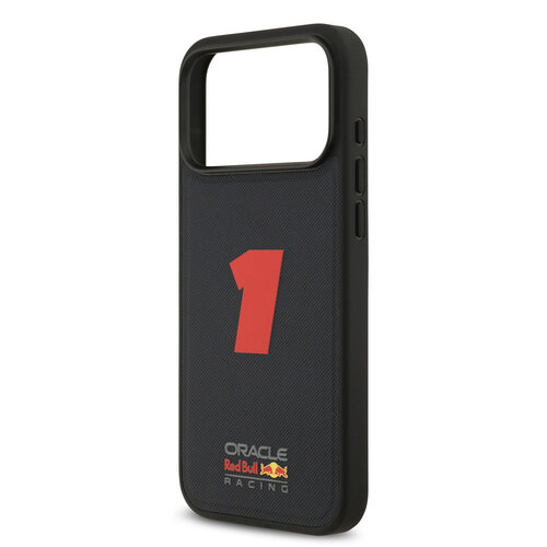 Red Bull Racing Red Bull Racing iPhone 17 Pro Max/iPhone 18 Pro Max Coque arrière MagSafe Texture maillée Chiffre 1 en caoutchouc 3D - Bleu marine