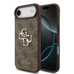 Guess iPhone 17 Air Back cover coque - 4G - Big Metal Logo - Marron