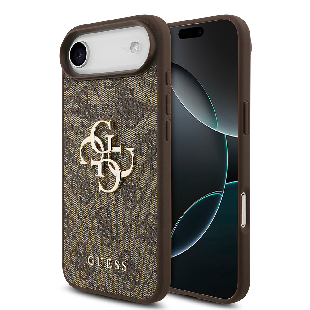 Guess Guess iPhone 17 Air Backcover hoesje - 4G - Big Metal Logo - Bruin