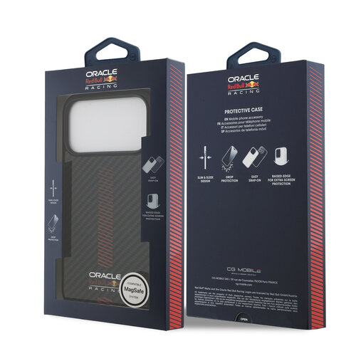 Red Bull Racing Red Bull Racing iPhone 17 Pro Max/iPhone 18 Pro Max Coque arrière MagSafe Kevlar Powerbar - Noir