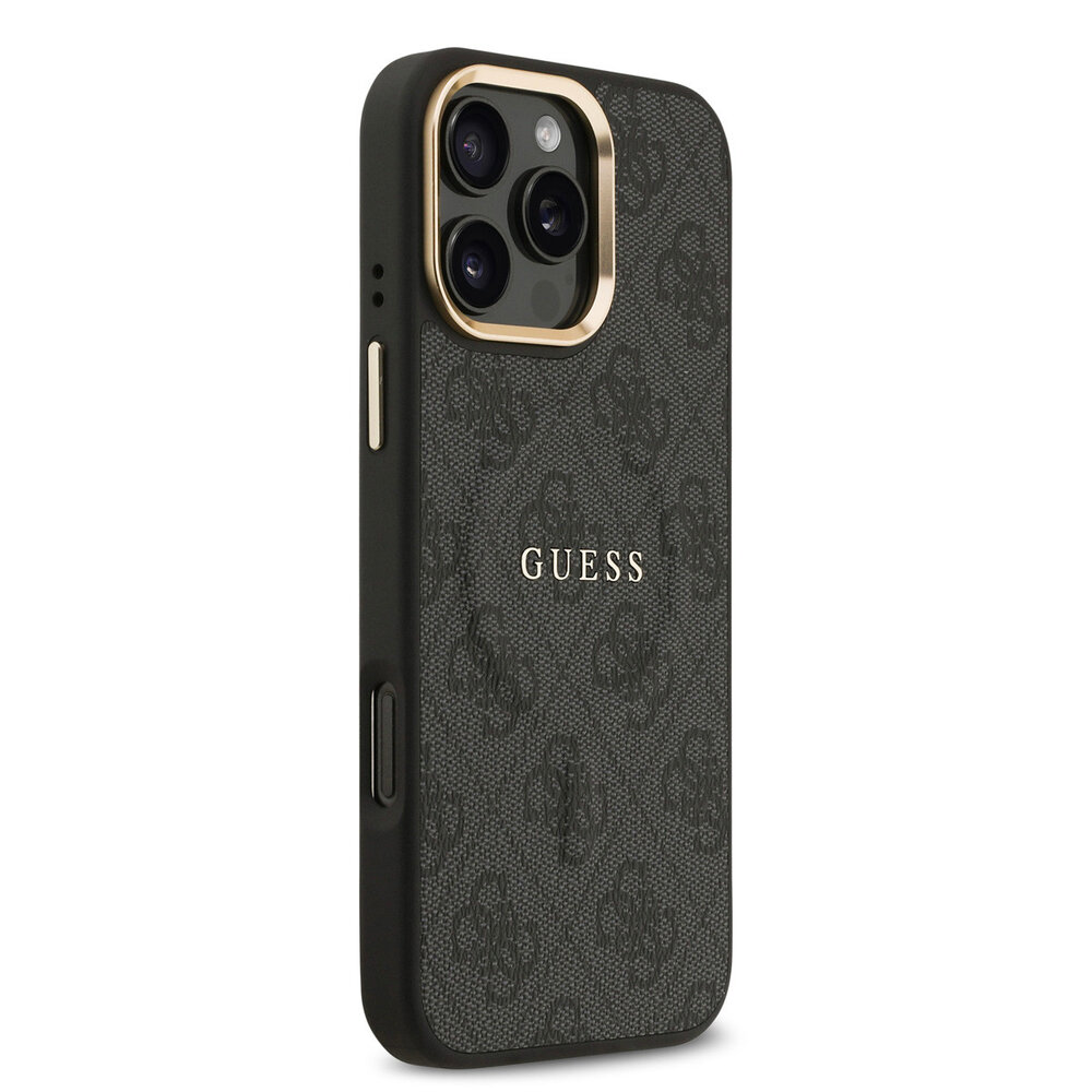 Guess Guess iPhone 16 Pro Max Backcover hoesje - Magsafe PU Leather - 4G Classic Logo - Zwart Guess Guess iPhone 16 Pro Max Backcover hoesje - Magsafe PU Leather - 4G Classic Logo - Zwart