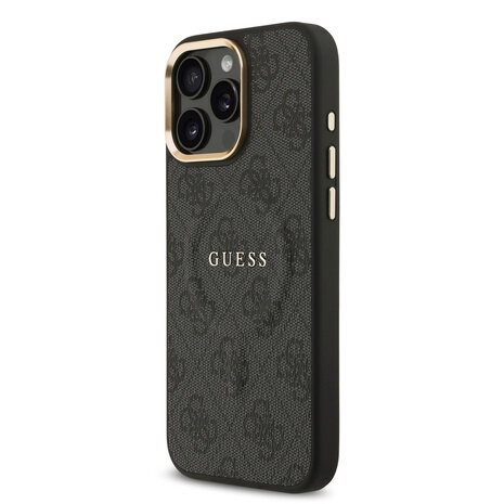 Guess Guess iPhone 16 Pro Max Back cover case - Magsafe PU Leather - 4G Classic Logo - Black Guess Guess iPhone 16 Pro Max Back cover case - Magsafe PU Leather - 4G Classic Logo - Black