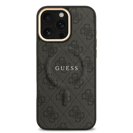 Guess Guess iPhone 16 Pro Max Backcover hoesje - Magsafe PU Leather - 4G Classic Logo - Zwart Guess Guess iPhone 16 Pro Max Backcover hoesje - Magsafe PU Leather - 4G Classic Logo - Zwart