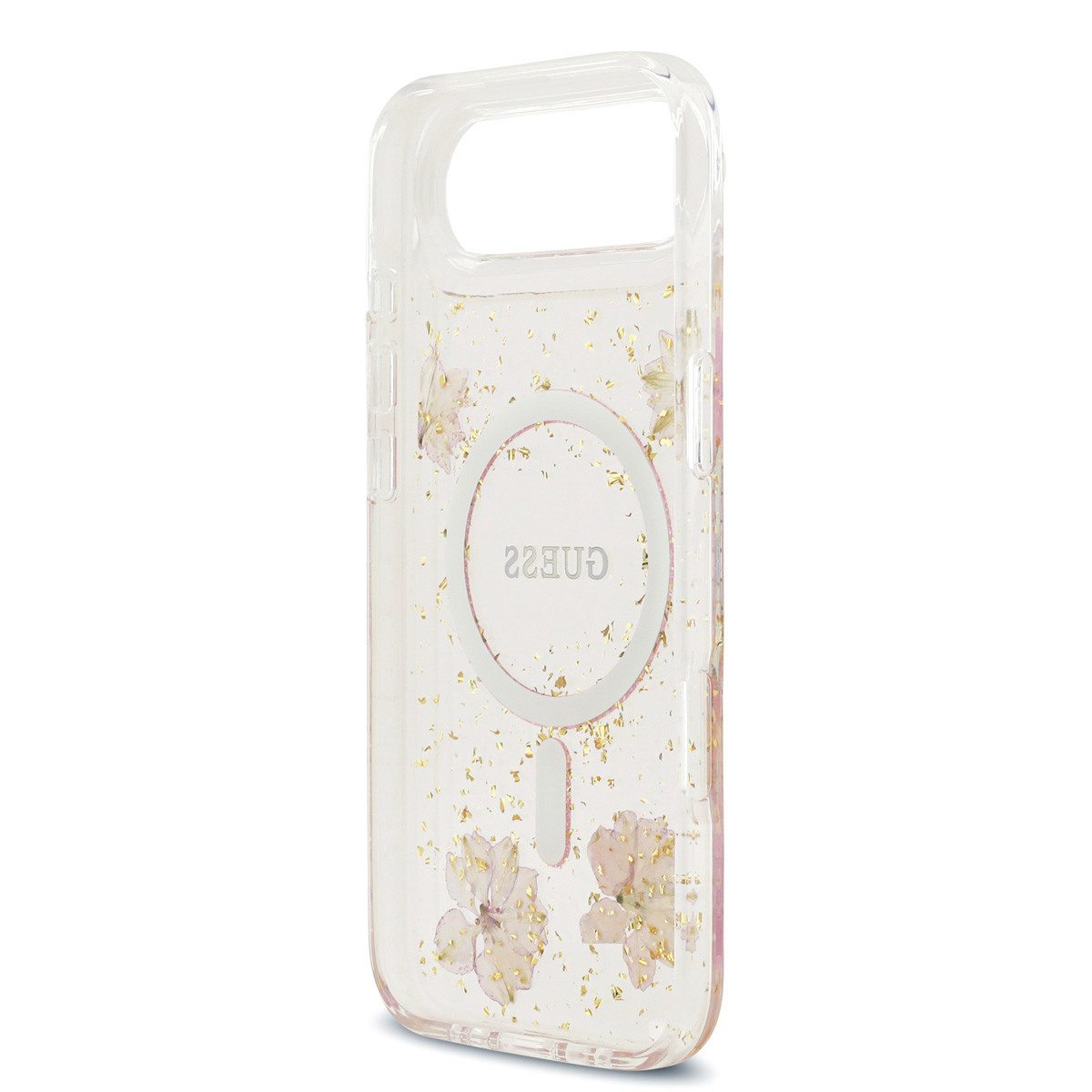 Guess Guess iPhone 17 Air Backcover hoesje - Magsafe - Resin Flowers Design - Roze, foto 6 van 6