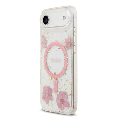 Guess Guess iPhone 17 Air Back cover case - Magsafe - Resin Flowers Design - Pink