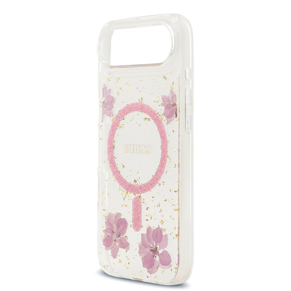 Guess Guess iPhone 17 Air Back cover case - Magsafe - Resin Flowers Design - Pink