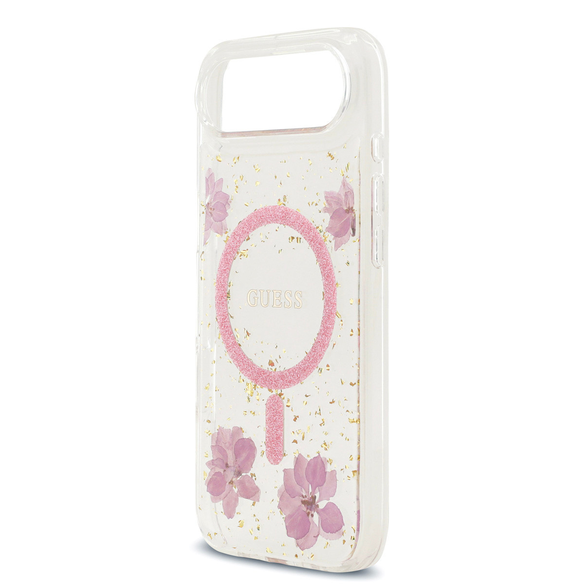 Guess Guess iPhone 17 Air Backcover hoesje - Magsafe - Resin Flowers Design - Roze, foto 5 van 6