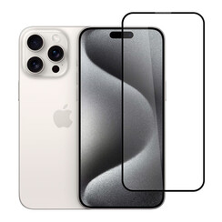 box of 10 - TUNIQ iPhone 15 Pro Max 10D Full Coverage Tempered Glass - Black Edge