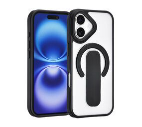 TUNIQ TUNIQ iPhone 16 Back-Cover hul - Built-in Ring Stand - Antishock - Schwarz TUNIQ TUNIQ iPhone 16 Back-Cover hul - Built-in Ring Stand - Antishock - Schwarz