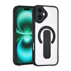 TUNIQ iPhone 16 Plus Back cover case - Built-in Ring Stand - Antishock - Black