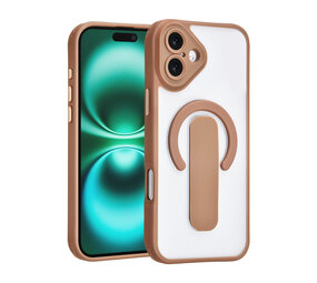 TUNIQ TUNIQ iPhone 16 Plus Back cover coque - Built-in Ring Stand - Antishock - Or TUNIQ TUNIQ iPhone 16 Plus Back cover coque - Built-in Ring Stand - Antishock - Or