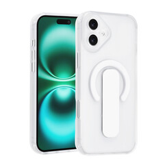 TUNIQ iPhone 16 Plus Back cover case - Built-in Ring Stand - Antishock - Silver