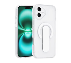 TUNIQ TUNIQ iPhone 16 Plus Back cover coque - Built-in Ring Stand - Antishock - Argent TUNIQ TUNIQ iPhone 16 Plus Back cover coque - Built-in Ring Stand - Antishock - Argent