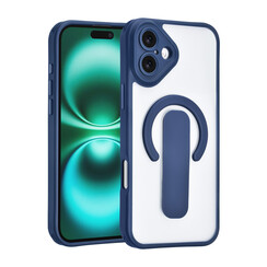 TUNIQ iPhone 16 Plus Back cover coque - Built-in Ring Stand - Antishock - Bleu