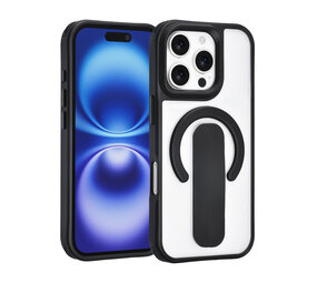 TUNIQ TUNIQ iPhone 16 Pro Backcover hoesje - Built-in Ring Stand - Antishock - Zwart TUNIQ TUNIQ iPhone 16 Pro Backcover hoesje - Built-in Ring Stand - Antishock - Zwart