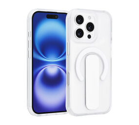 TUNIQ TUNIQ iPhone 16 Pro Back-Cover hul - Built-in Ring Stand - Antishock - Silber TUNIQ TUNIQ iPhone 16 Pro Back-Cover hul - Built-in Ring Stand - Antishock - Silber