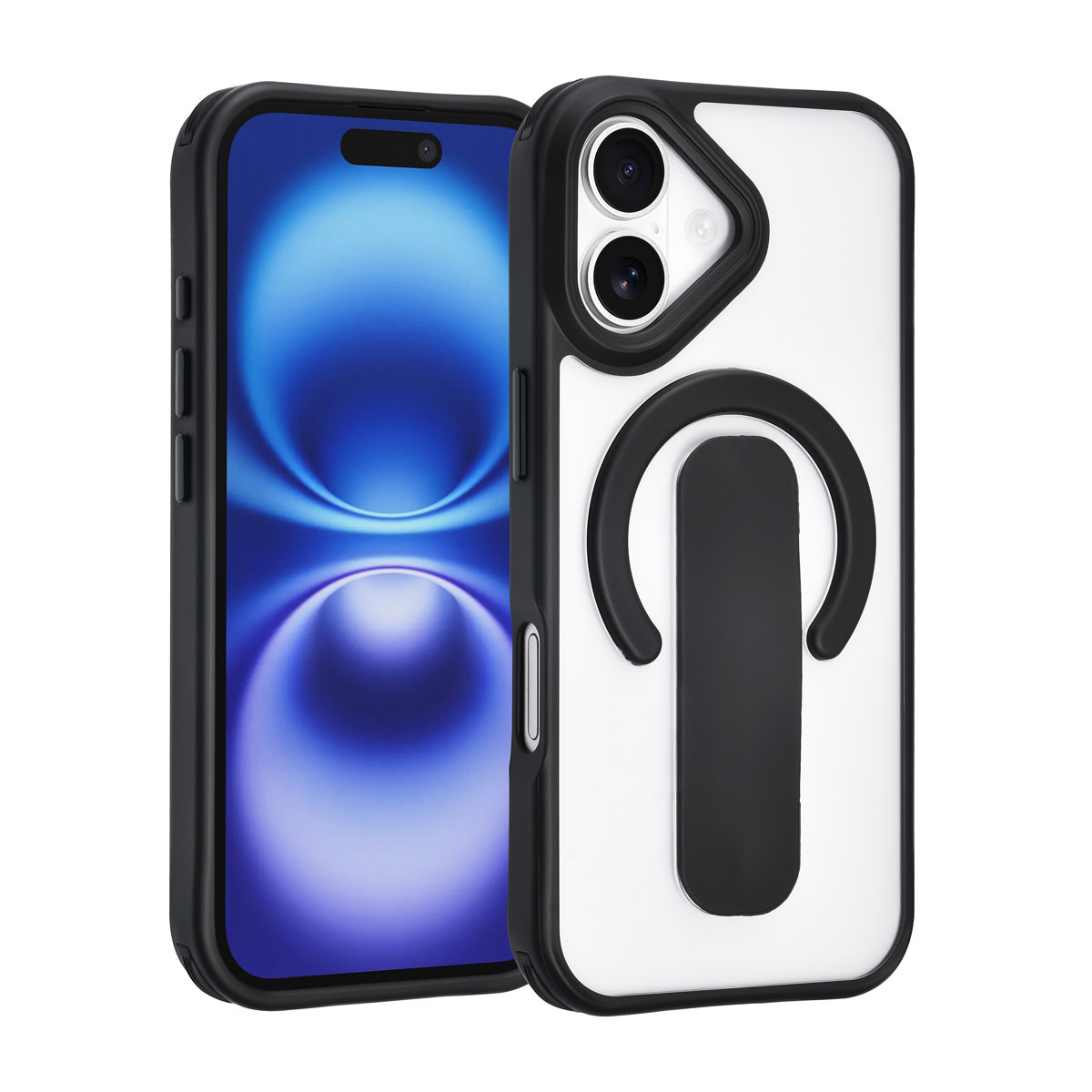 TUNIQ TUNIQ iPhone 17 Backcover hoesje - Built-in Ring Stand - Antishock - Zwart