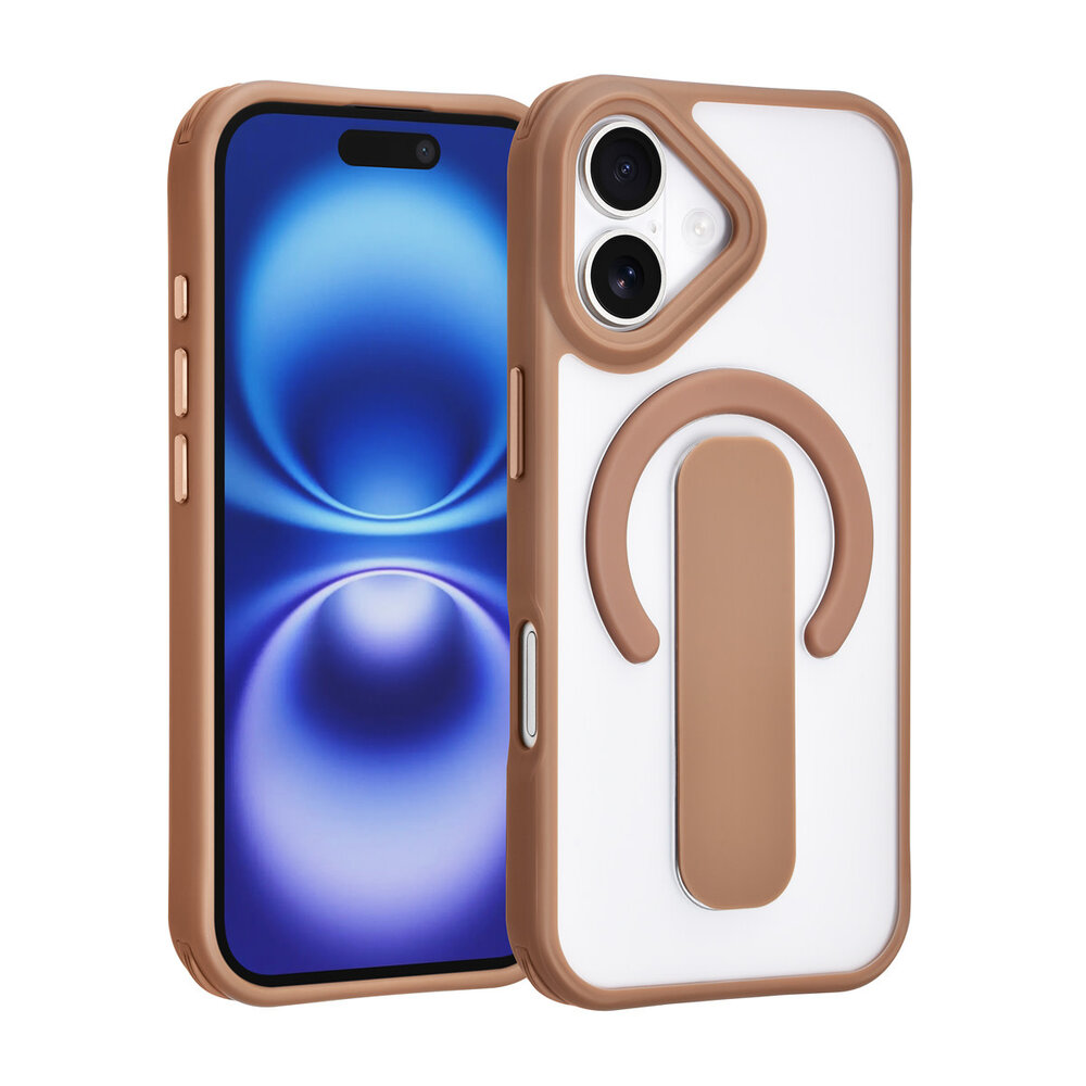 TUNIQ TUNIQ iPhone 17 Backcover hoesje - Built-in Ring Stand - Antishock - Goud TUNIQ TUNIQ iPhone 17 Backcover hoesje - Built-in Ring Stand - Antishock - Goud