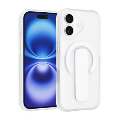 TUNIQ iPhone 17 Back cover coque - Built-in Ring Stand - Antishock - Argent