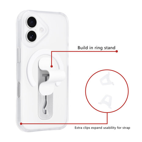 TUNIQ TUNIQ iPhone 17 Back cover coque - Built-in Ring Stand - Antishock - Argent TUNIQ TUNIQ iPhone 17 Back cover coque - Built-in Ring Stand - Antishock - Argent