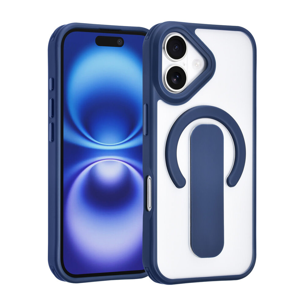 TUNIQ TUNIQ iPhone 17 Back-Cover hul - Built-in Ring Stand - Antishock - Blau TUNIQ TUNIQ iPhone 17 Back-Cover hul - Built-in Ring Stand - Antishock - Blau