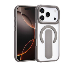 TUNIQ TUNIQ iPhone 17 Pro Back-Cover hul - Built-in Ring Stand - Antishock - Grau TUNIQ TUNIQ iPhone 17 Pro Back-Cover hul - Built-in Ring Stand - Antishock - Grau