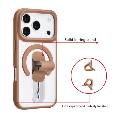 TUNIQ TUNIQ iPhone 17 Pro/iPhone 18 Pro Coque arrière Support anneau intégré Antichoc - Doré