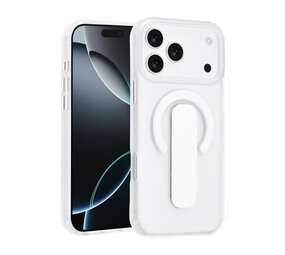 TUNIQ TUNIQ iPhone 17 Pro Max Backcover hoesje - Built-in Ring Stand - Antishock - Zilver TUNIQ TUNIQ iPhone 17 Pro Max Backcover hoesje - Built-in Ring Stand - Antishock - Zilver