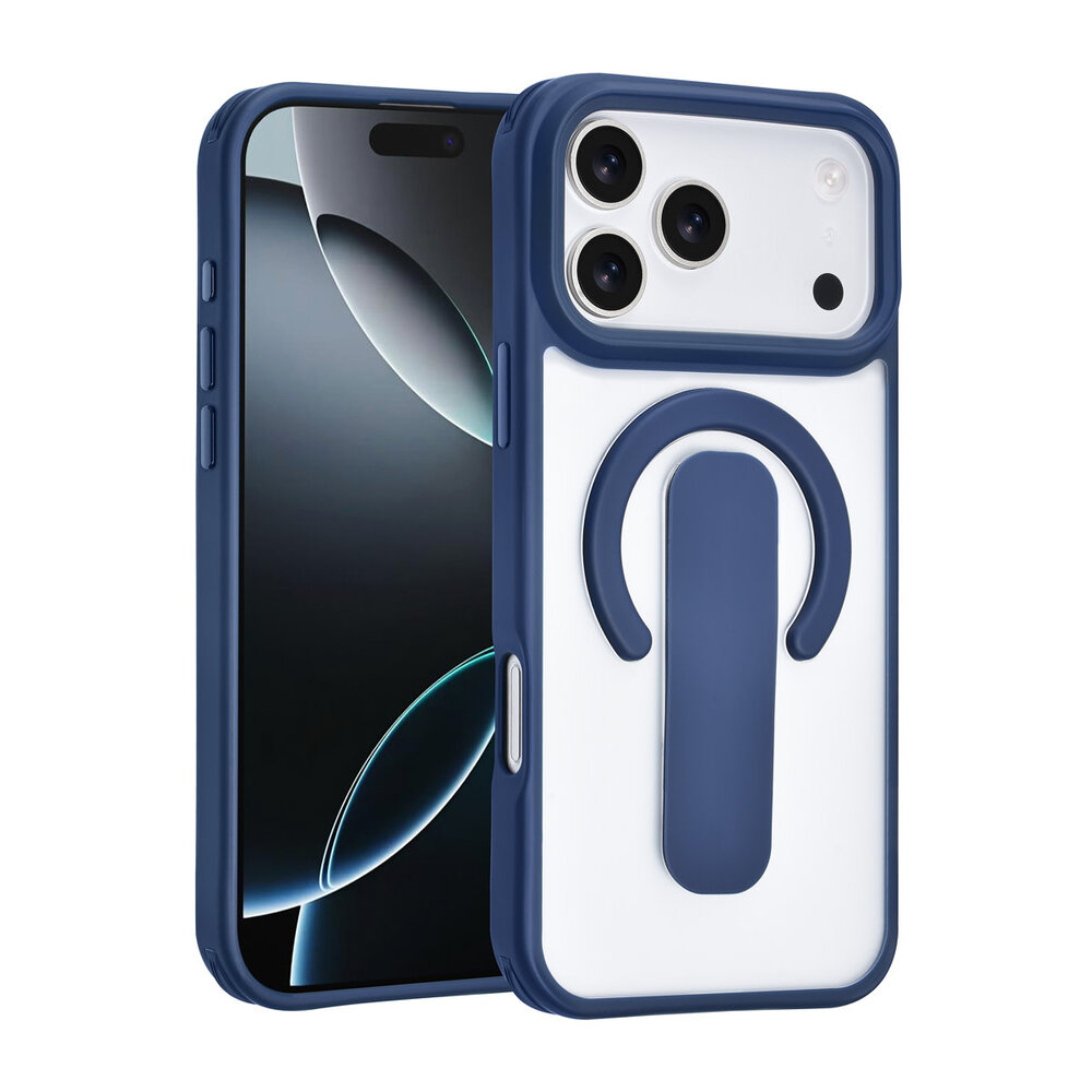 TUNIQ TUNIQ iPhone 17 Pro Max Back-Cover hul - Built-in Ring Stand - Antishock - Blau TUNIQ TUNIQ iPhone 17 Pro Max Back-Cover hul - Built-in Ring Stand - Antishock - Blau