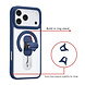 TUNIQ TUNIQ iPhone 17 Pro Max Back cover coque - Built-in Ring Stand - Antishock - Bleu TUNIQ TUNIQ iPhone 17 Pro Max Back cover coque - Built-in Ring Stand - Antishock - Bleu