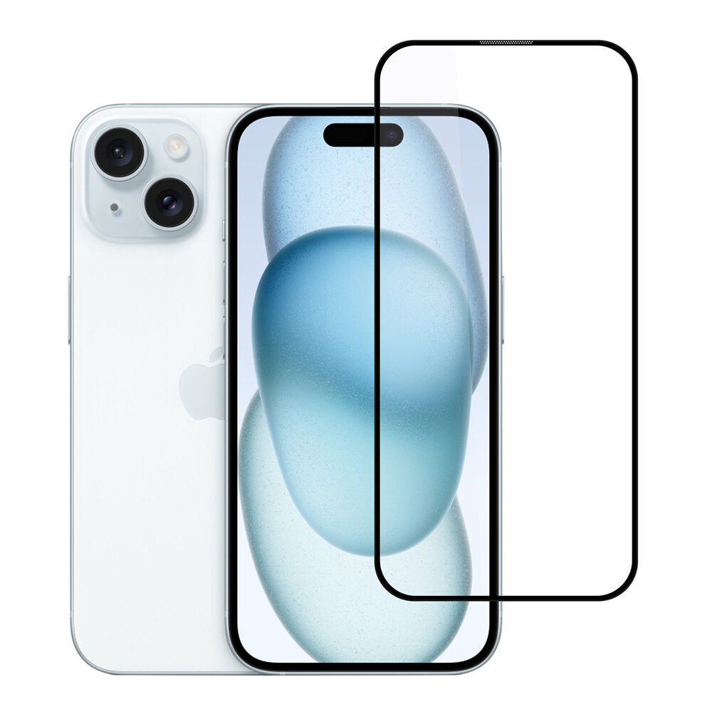 TUNIQ Box of 10 - TUNIQ iPhone 15 Screenprotector - 10D Full coverage Screenprotector - Zwarte Rand TUNIQ Box of 10 - TUNIQ iPhone 15 Screenprotector - 10D Full coverage Screenprotector - Zwarte Rand