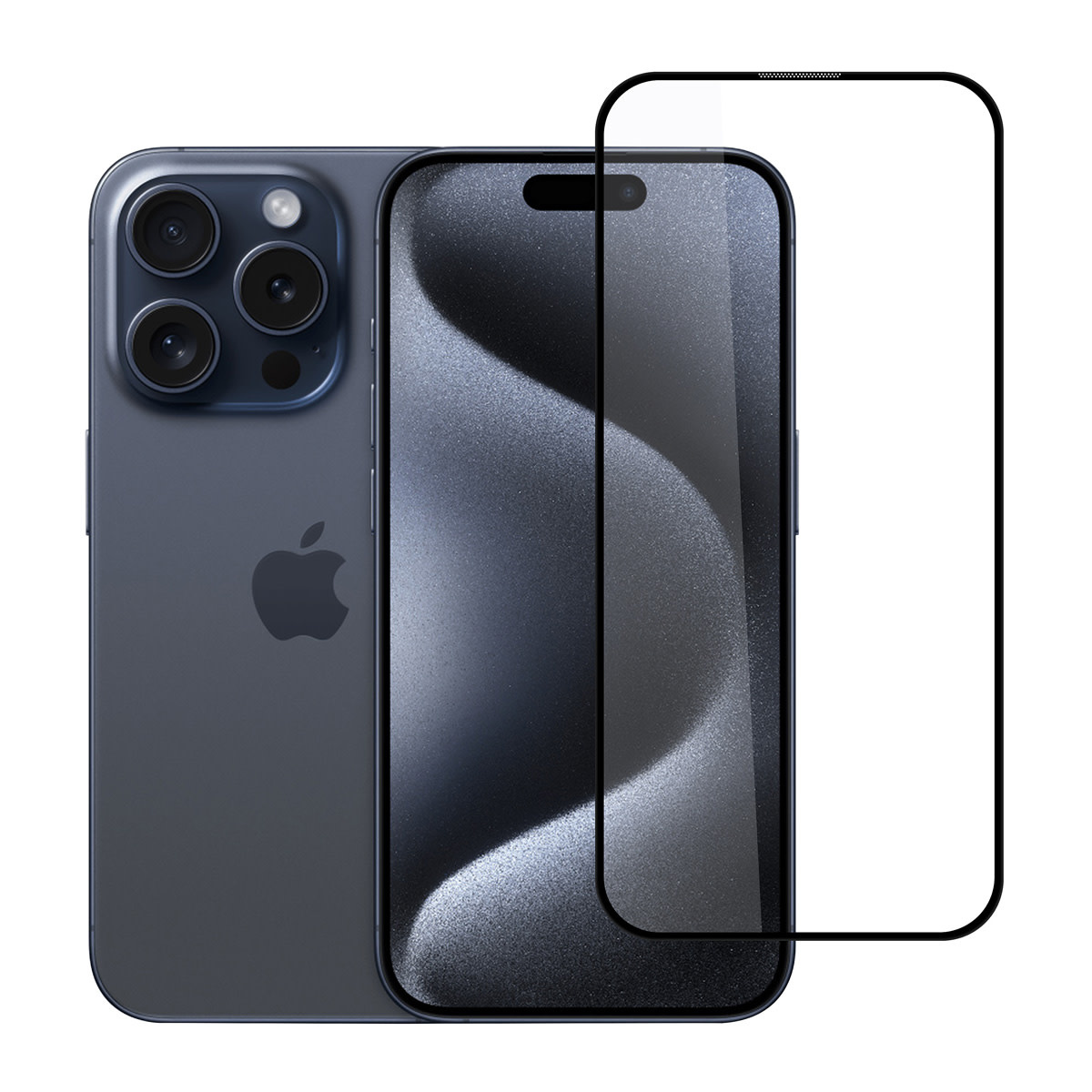 TUNIQ box of 10 - TUNIQ iPhone 15 Pro Screenprotector - 10D Full coverage Screenprotector - Zwarte Rand