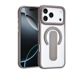 TUNIQ TUNIQ iPhone 17 Pro Max Backcover hoesje - Built-in Ring Stand - Antishock - Grijs TUNIQ TUNIQ iPhone 17 Pro Max Backcover hoesje - Built-in Ring Stand - Antishock - Grijs