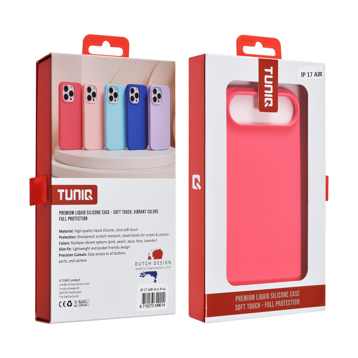 TUNIQ TUNIQ iPhone 17 Air Backcover hoesje - Felroze, foto 3 van 3