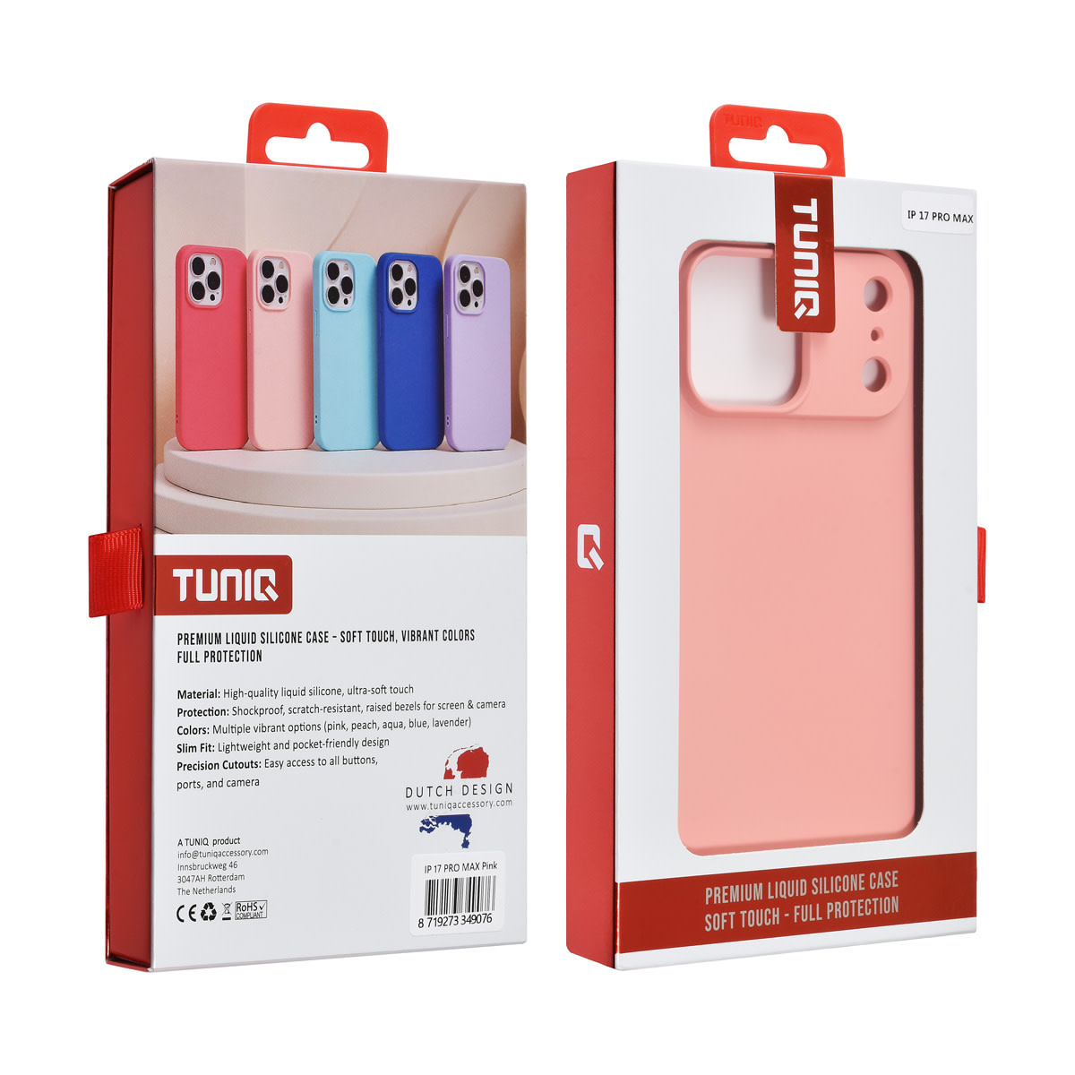 TUNIQ TUNIQ iPhone 17 Pro Max Backcover hoesje - Zalmroze, foto 3 van 3