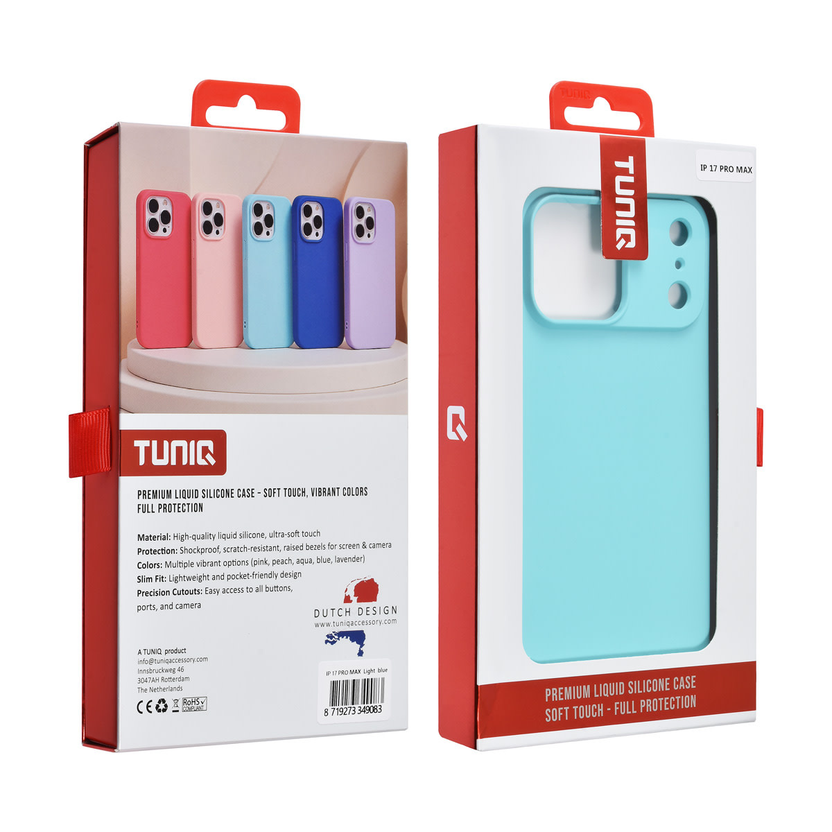 TUNIQ TUNIQ iPhone 17 Pro Max Backcover hoesje - Koraalblauw, foto 3 van 3