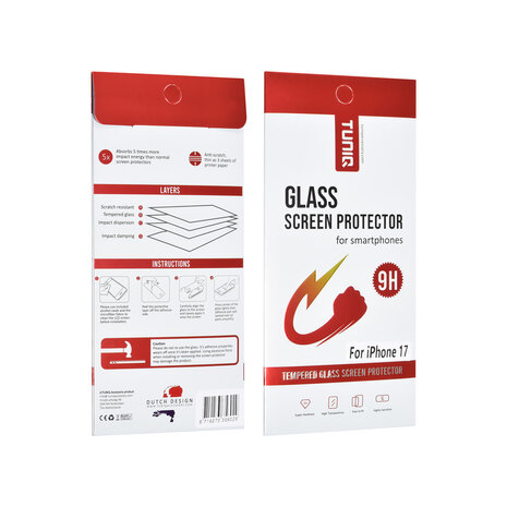 TUNIQ Box of 10 - TUNIQ iPhone 17 Protecteur D'écran - Tempered Glass - Transparent TUNIQ Box of 10 - TUNIQ iPhone 17 Protecteur D'écran - Tempered Glass - Transparent