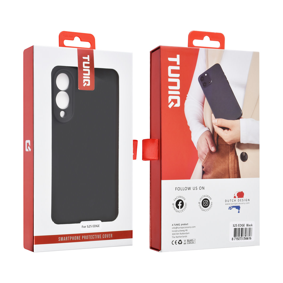 TUNIQ TUNIQ Galaxy S25 Edge Backcover hoesje - Zwart, foto 3 van 3