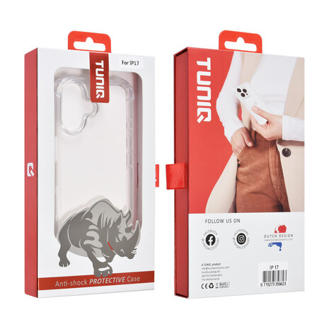 TUNIQ TUNIQ iPhone 17 Back-Cover hul - Transparent - Antishock TUNIQ TUNIQ iPhone 17 Back-Cover hul - Transparent - Antishock