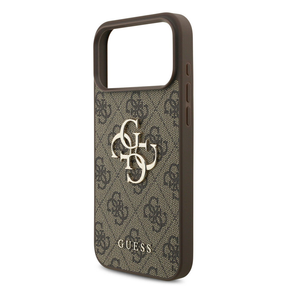 Guess Guess iPhone 17 Pro Max Backcover hoesje - 4G - Big Metal Logo - Bruin Guess Guess iPhone 17 Pro Max Backcover hoesje - 4G - Big Metal Logo - Bruin